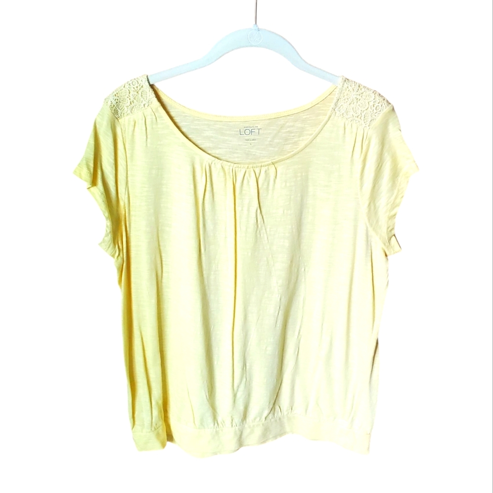 LOFT Butter Yellow Short Sleeve Tshirt